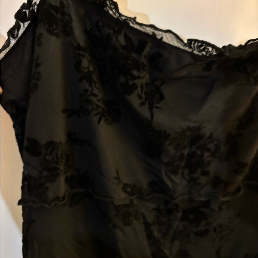 Verdusa Black Mesh Lace Overlay Dress spaghetti Straps Sz XL NWT - Picture 6 of 10